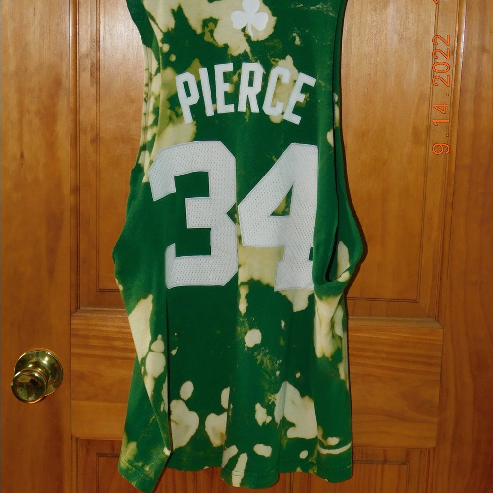 pierce #34 Boston Celtics basketball tee bleach tie dye shirt muscle tee size:M